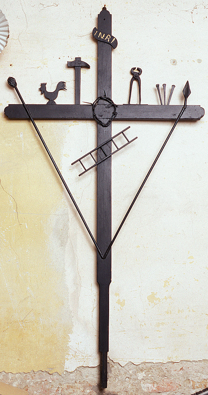 croce penitenziale, opera isolata - manifattura ferrarese (seconda metà sec. XIX)