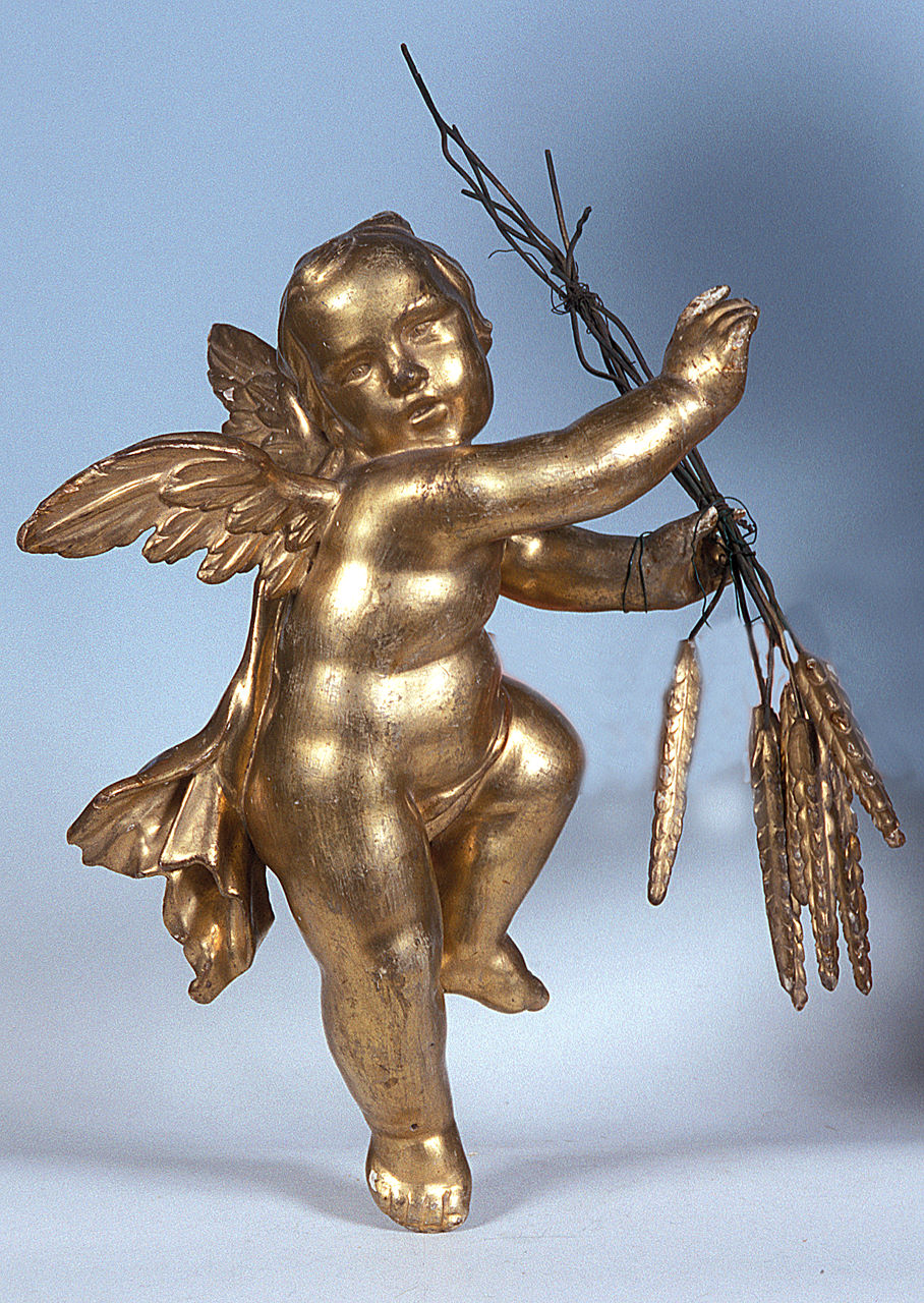 Angelo con spighe (simbolo della Eucaristia) (scultura, elemento d'insieme) - bottega ferrarese (sec. XIX)