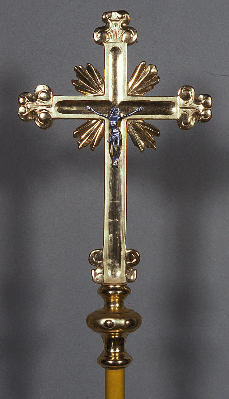 croce processionale, opera isolata - manifattura ferrarese (seconda metà sec. XVIII)