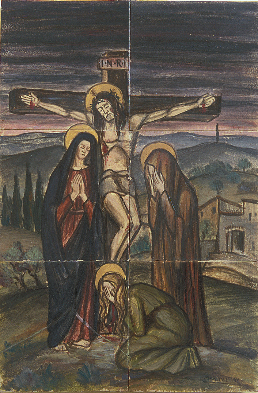 Cristo crocifisso (formella, opera isolata) di Coltellini Manfredo (sec. XX)