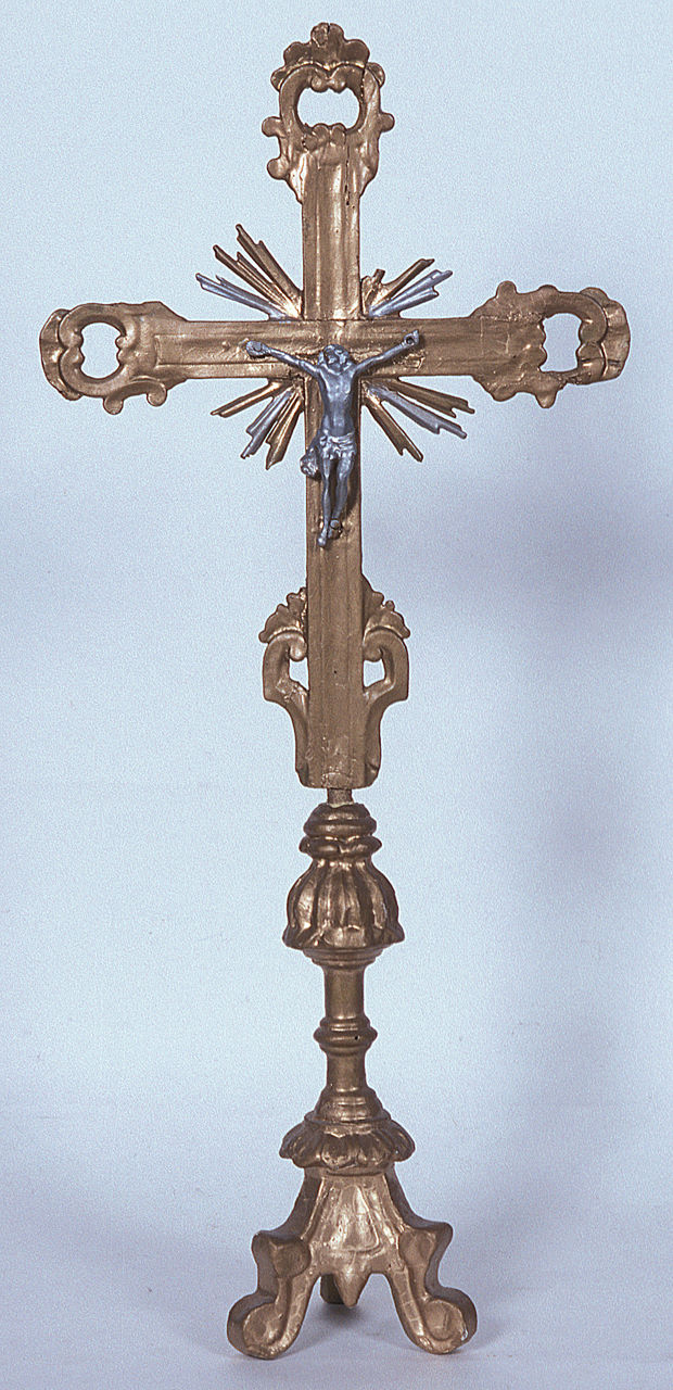 croce d'altare, opera isolata - manifattura ferrarese (seconda metà sec. XIX)