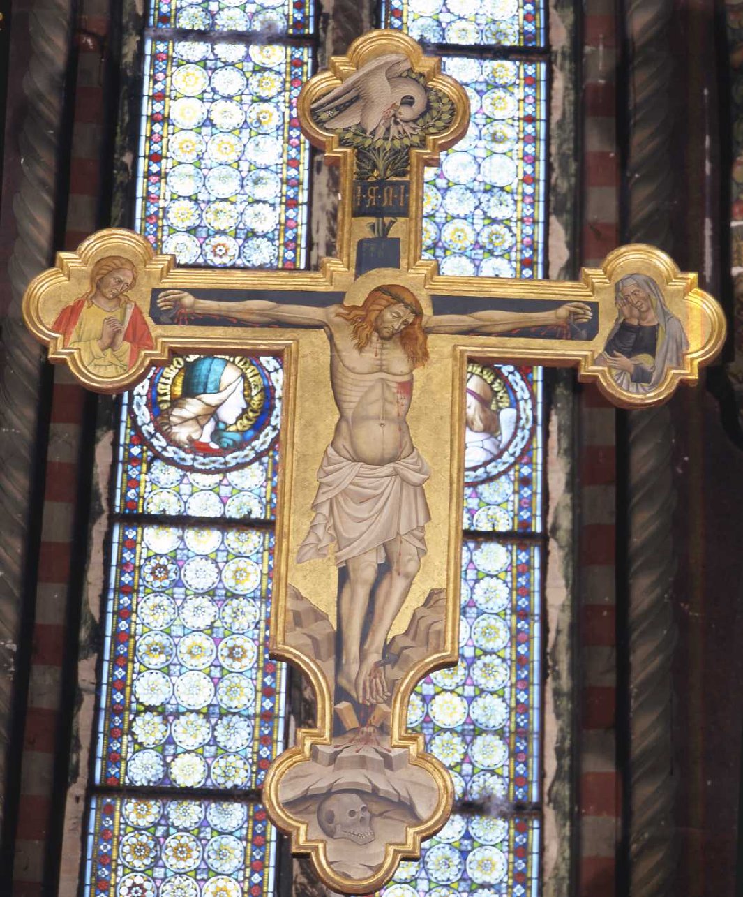 Cristo crocifisso (croce dipinta) di Lianori Pietro di Giovanni (attribuito) (sec. XV)
