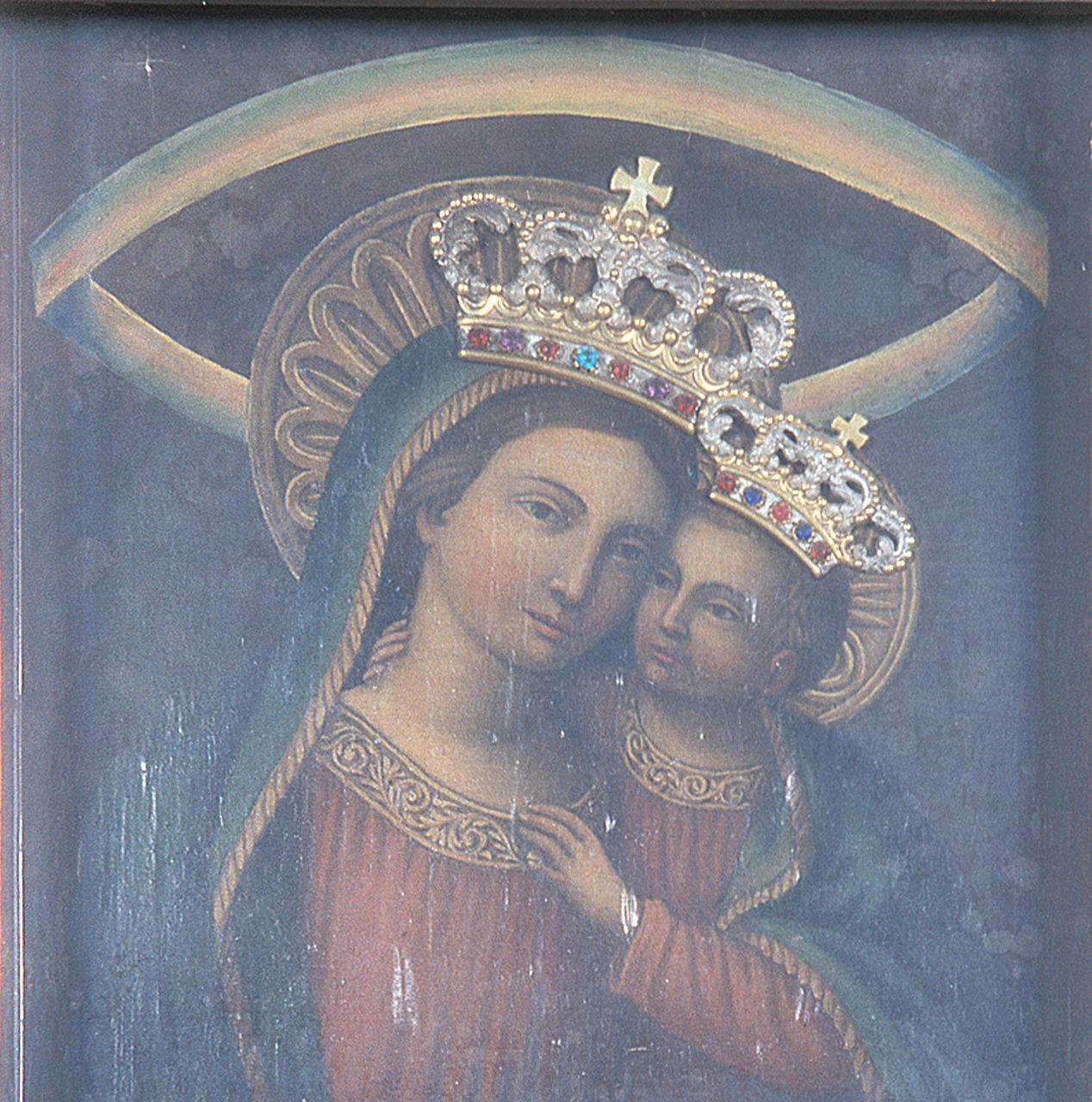 Madonna del Buonconsiglio, Madonna con Gesù Bambino (dipinto, elemento d'insieme) - ambito ferrarese (sec. XIX)