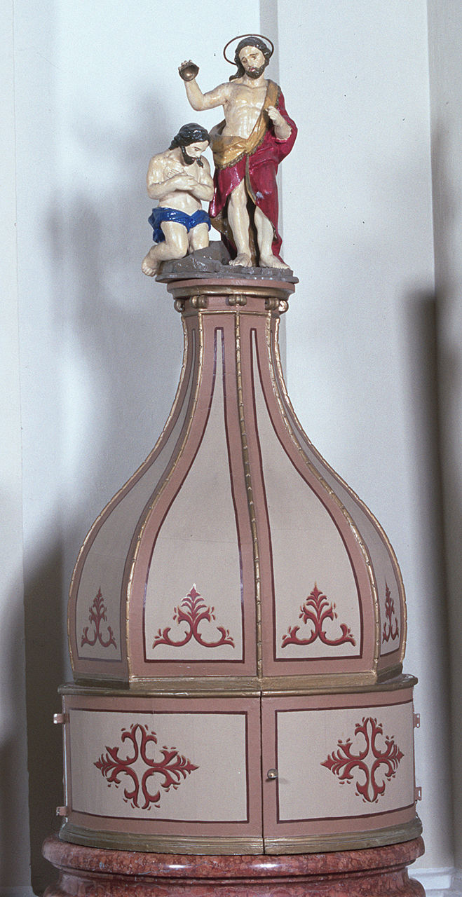 coperchio del fonte battesimale, elemento d'insieme - bottega ferrarese (fine sec. XVIII)