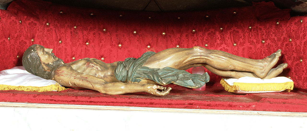 Gesù Cristo morto (statua, opera isolata) - bottega ferrarese (sec. XVIII)