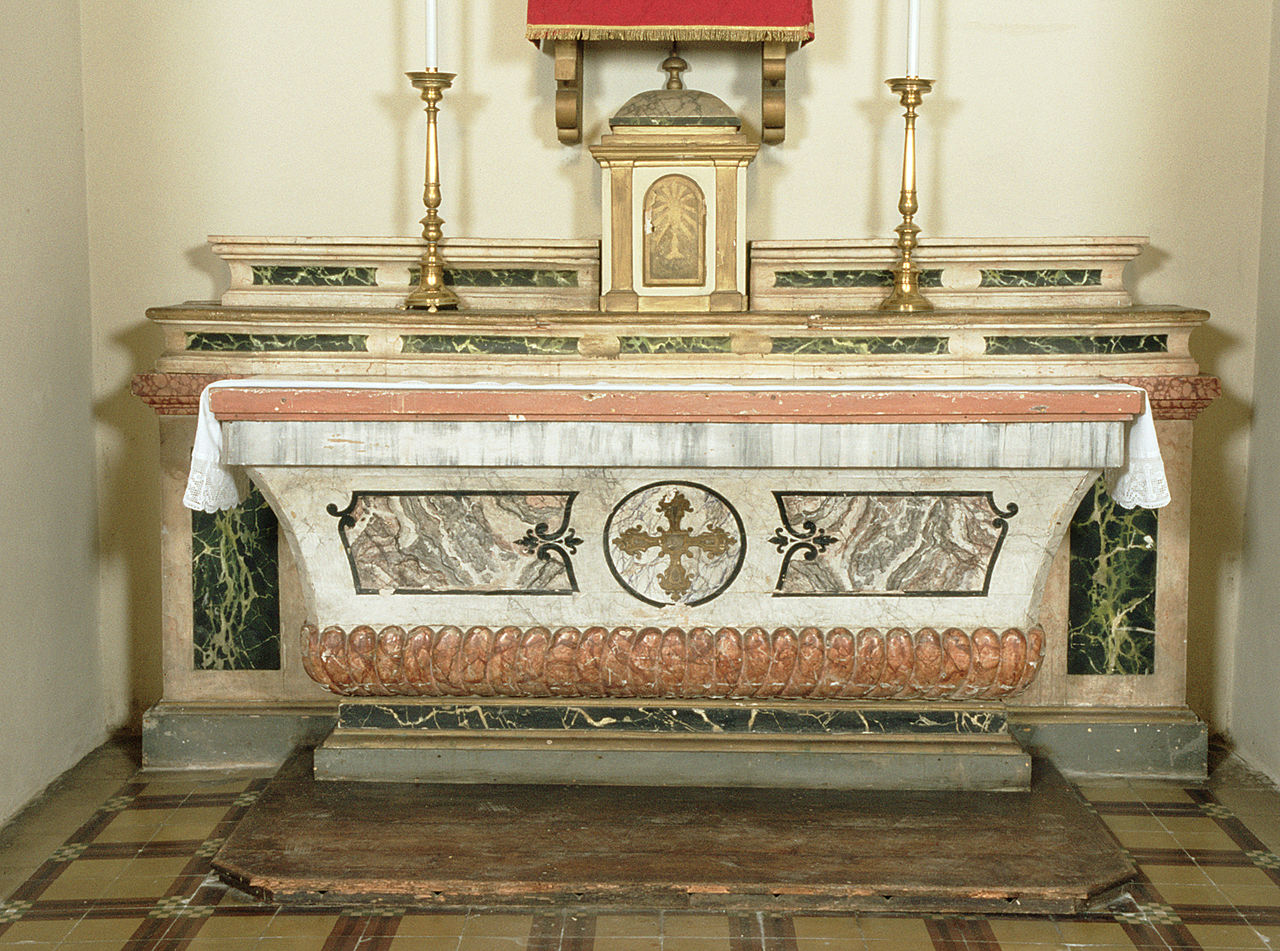 mensa d'altare, opera isolata - bottega ferrarese (metà sec. XIX)