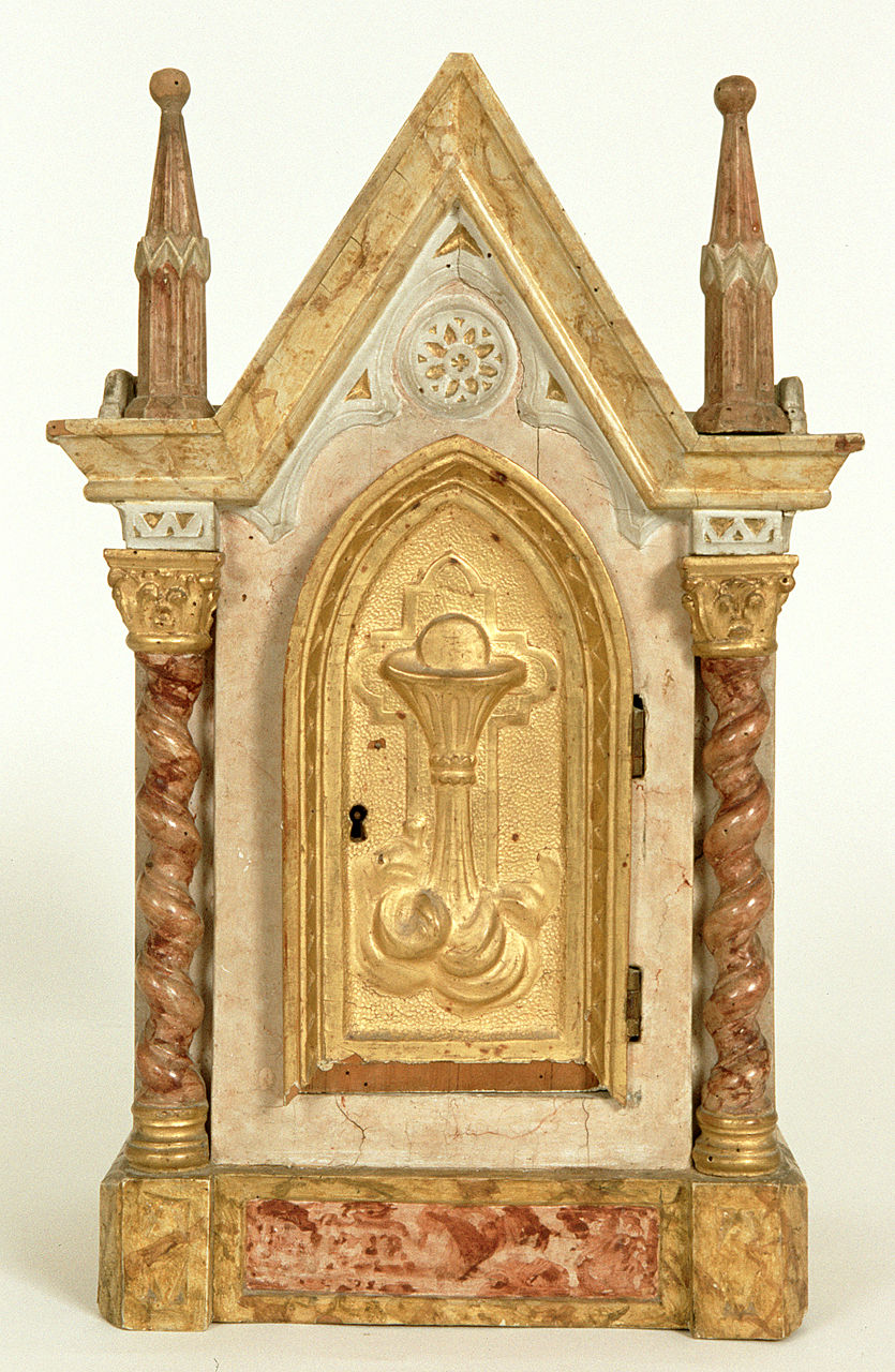 tabernacolo - a frontale architettonico, opera isolata - bottega ferrarese (sec. XIX)