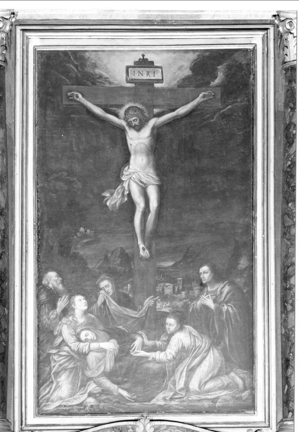 Cristo crocifisso (dipinto) di Ghirardoni Giovanni Andrea (sec. XVII)