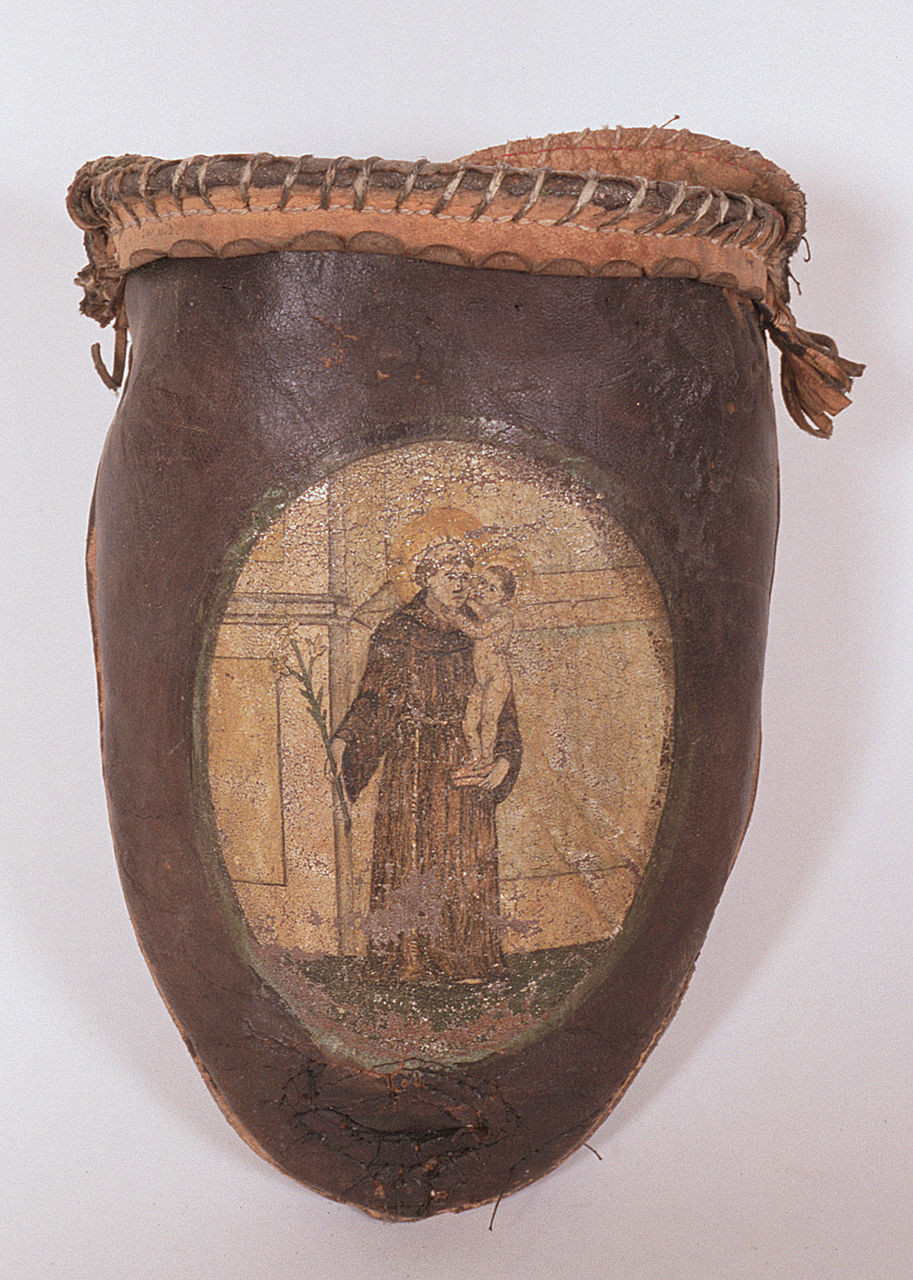 Sant'Antonio da Padova con Gesù Bambino (borsa per elemosine) - ambito ferrarese (sec. XIX)
