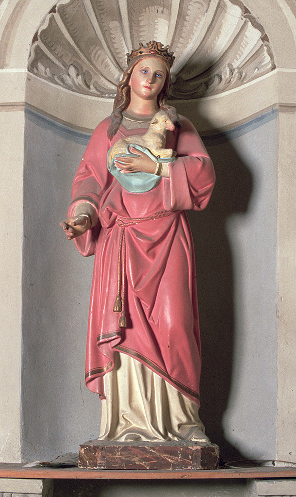 Sant'Agnese (statua, opera isolata) - ambito ferrarese (secc. XIX/ XX)