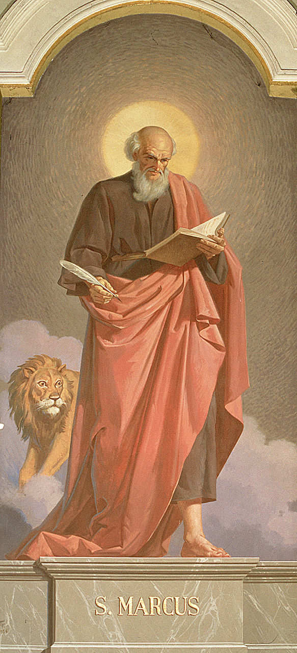San Marco Evangelista (dipinto, elemento d'insieme) di Favaro Pietro, Campanati Daniele (sec. XX)