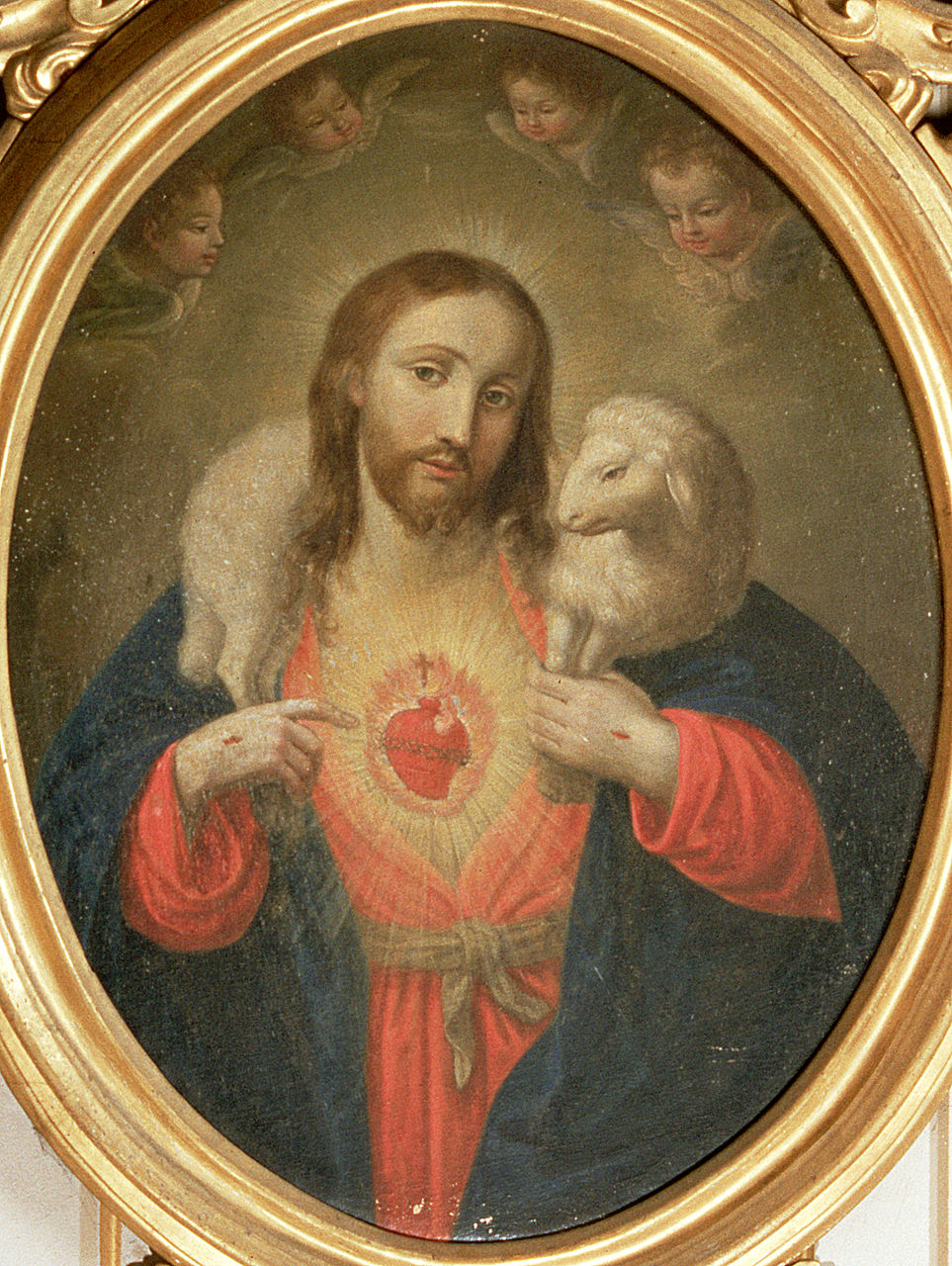 Sacro Cuore di Gesù (dipinto, elemento d'insieme) - ambito ferrarese (seconda metà sec. XIX)