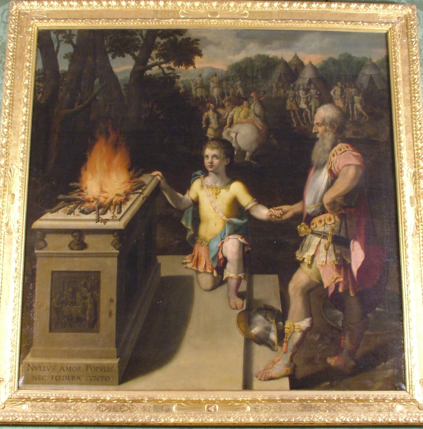 Annibale giovinetto giura eterno odio ai Romani (dipinto) di Cesi Bartolomeo (attribuito) (fine sec. XVI)