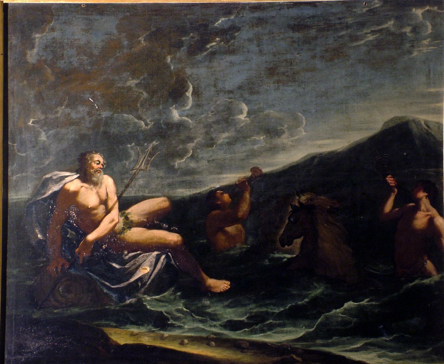 Nettuno (dipinto, elemento d'insieme) di Graziani Ercole il Giovane (attribuito) (inizio sec. XVIII)