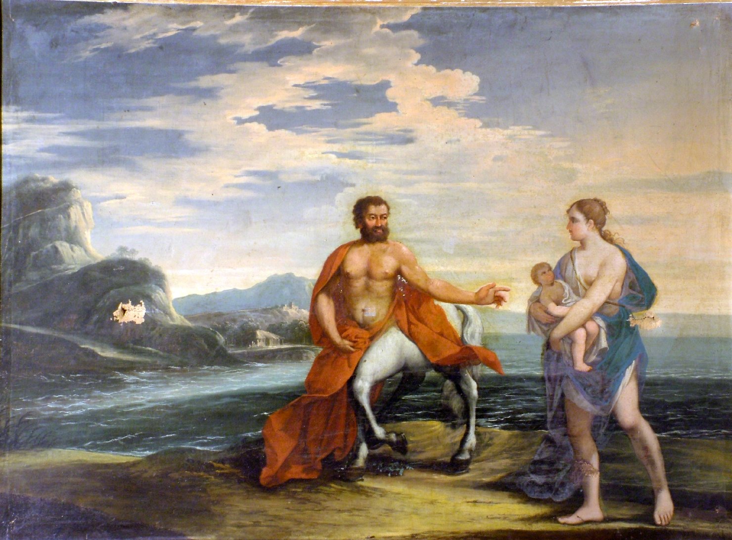 Teti affida Achille a Chirone (dipinto, elemento d'insieme) di Graziani Ercole il Giovane (attribuito) (inizio sec. XVIII)