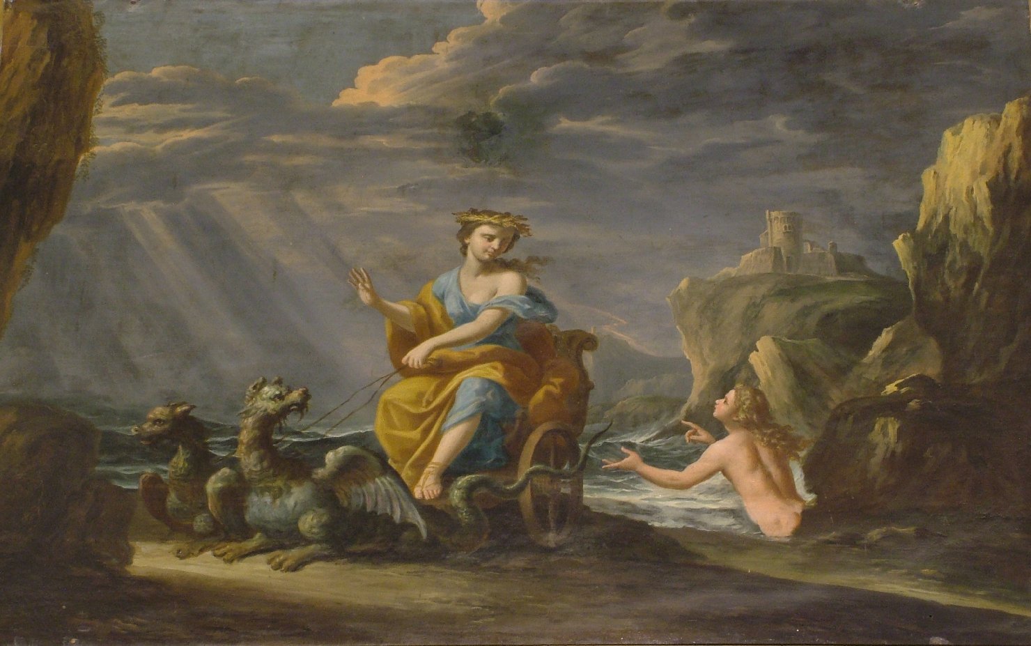 Cerere e la ninfa Aretusa (dipinto, elemento d'insieme) di Graziani Ercole il Giovane (attribuito) (inizio sec. XVIII)