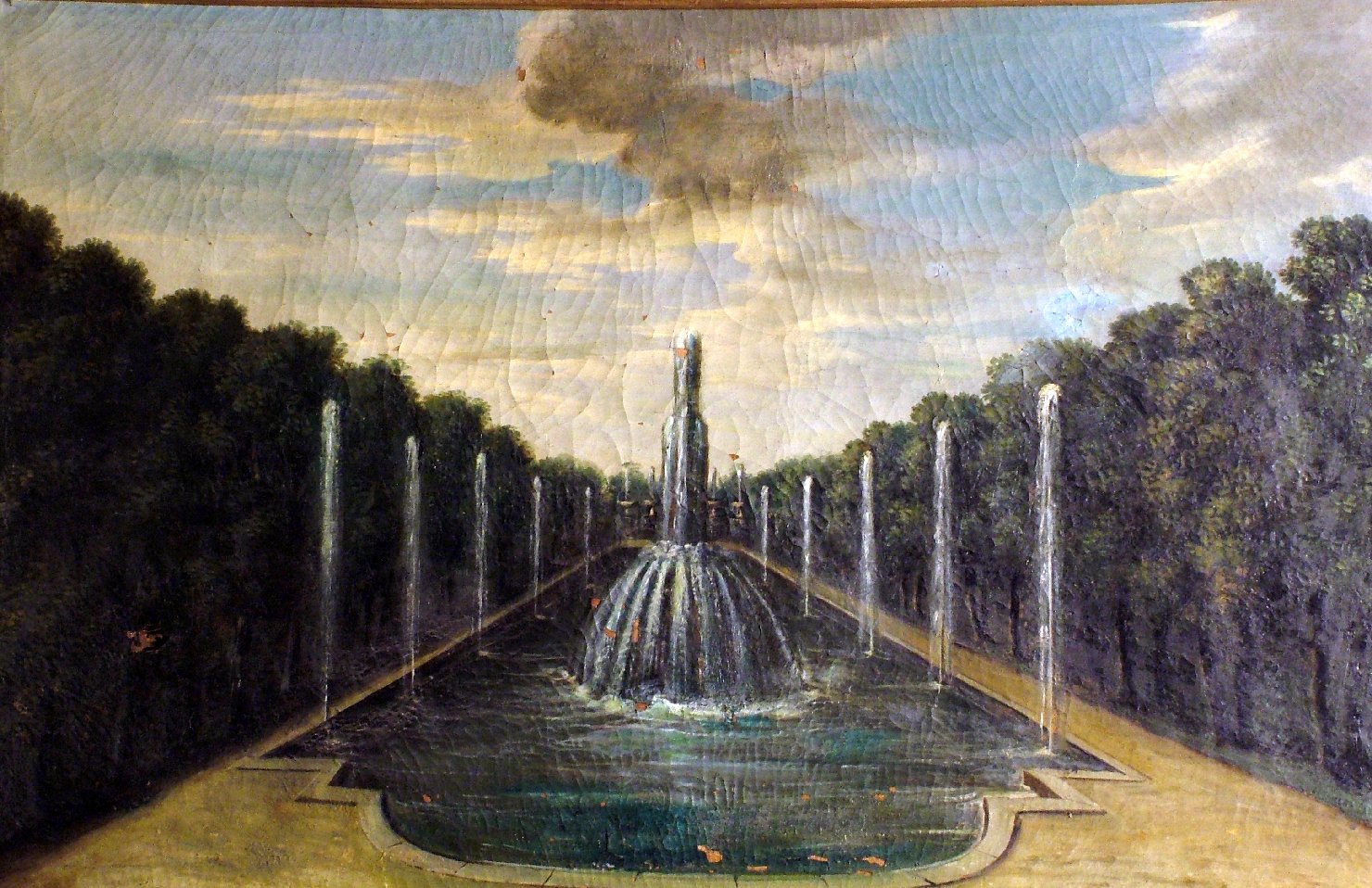 giardini di Versailles (dipinto, elemento d'insieme) - ambito bolognese (prima metà sec. XVIII)