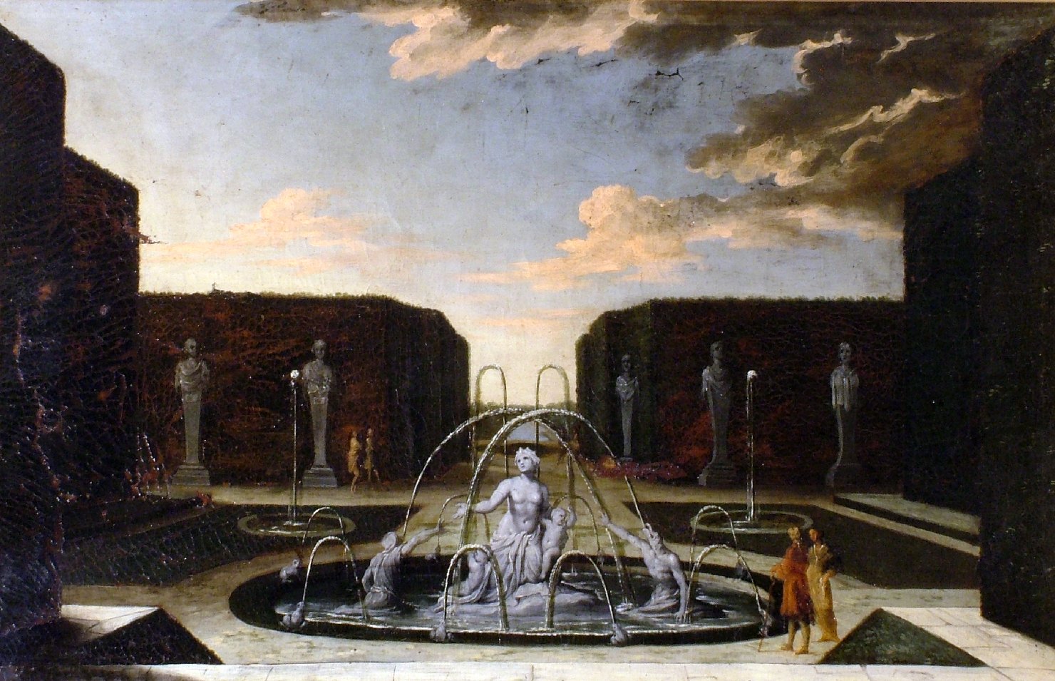giardini di Versailles (dipinto, elemento d'insieme) - ambito bolognese (prima metà sec. XVIII)
