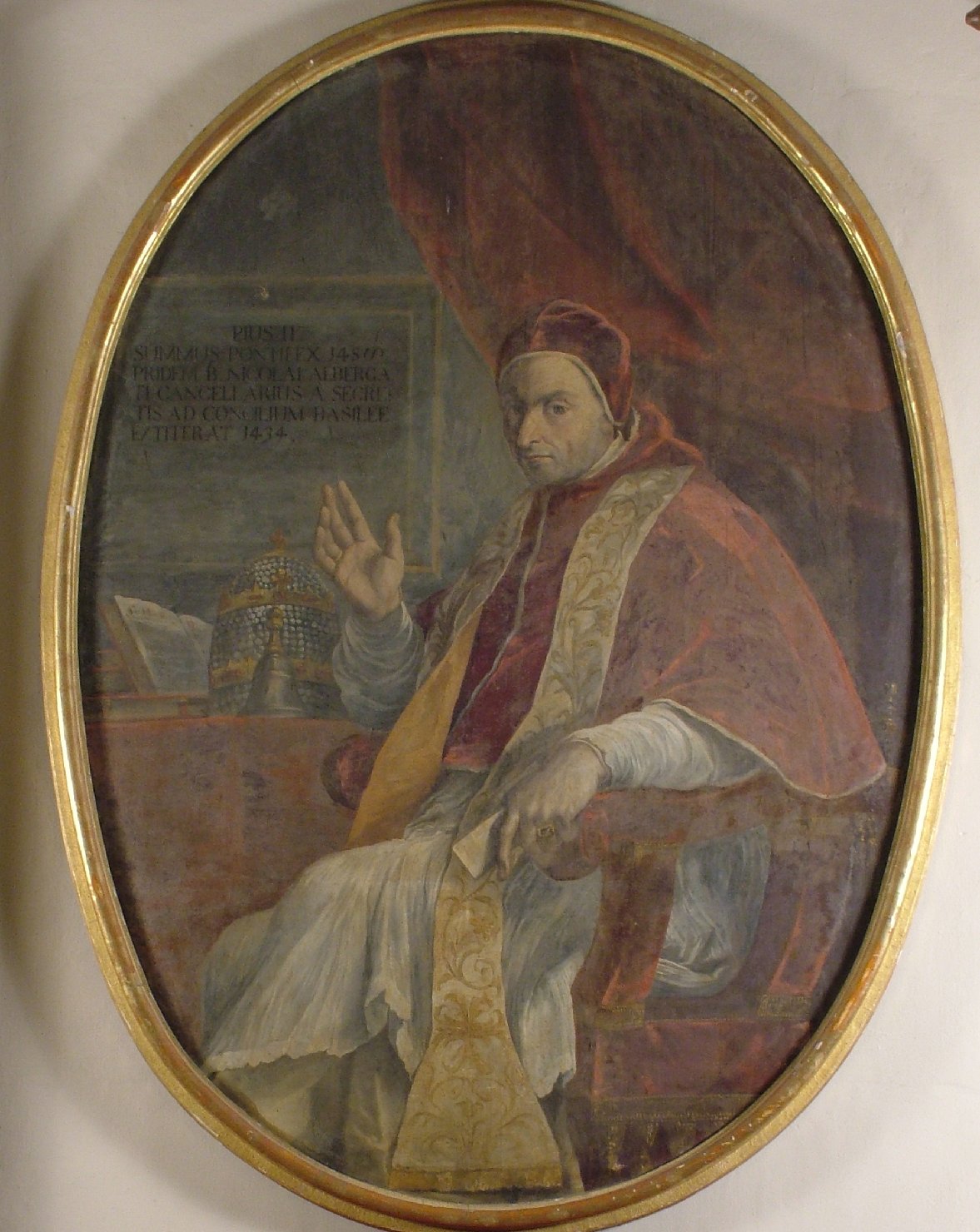 ritratto di papa Pio II (dipinto, elemento d'insieme) - ambito bolognese (sec. XVIII)