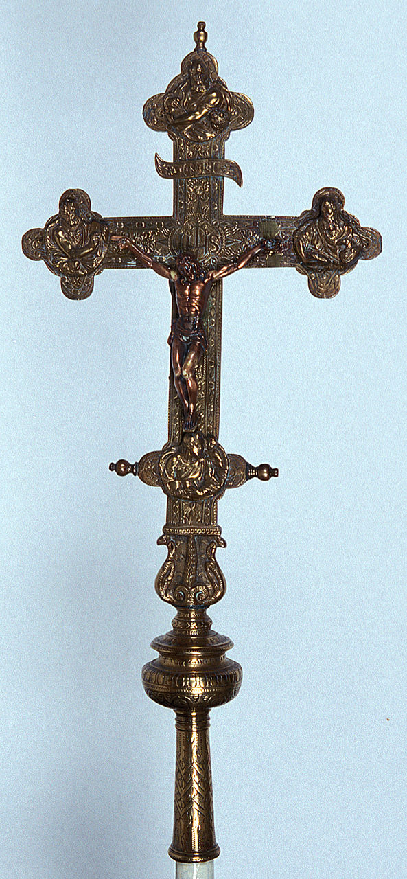 croce processionale - bottega ferrarese (secc. XVI/ XVII)
