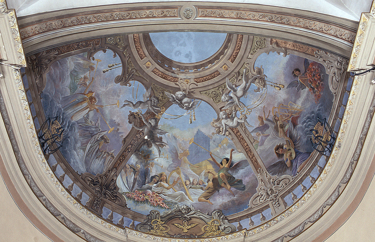 gloria di angeli (dipinto) di Medini Ippolito (sec. XX)