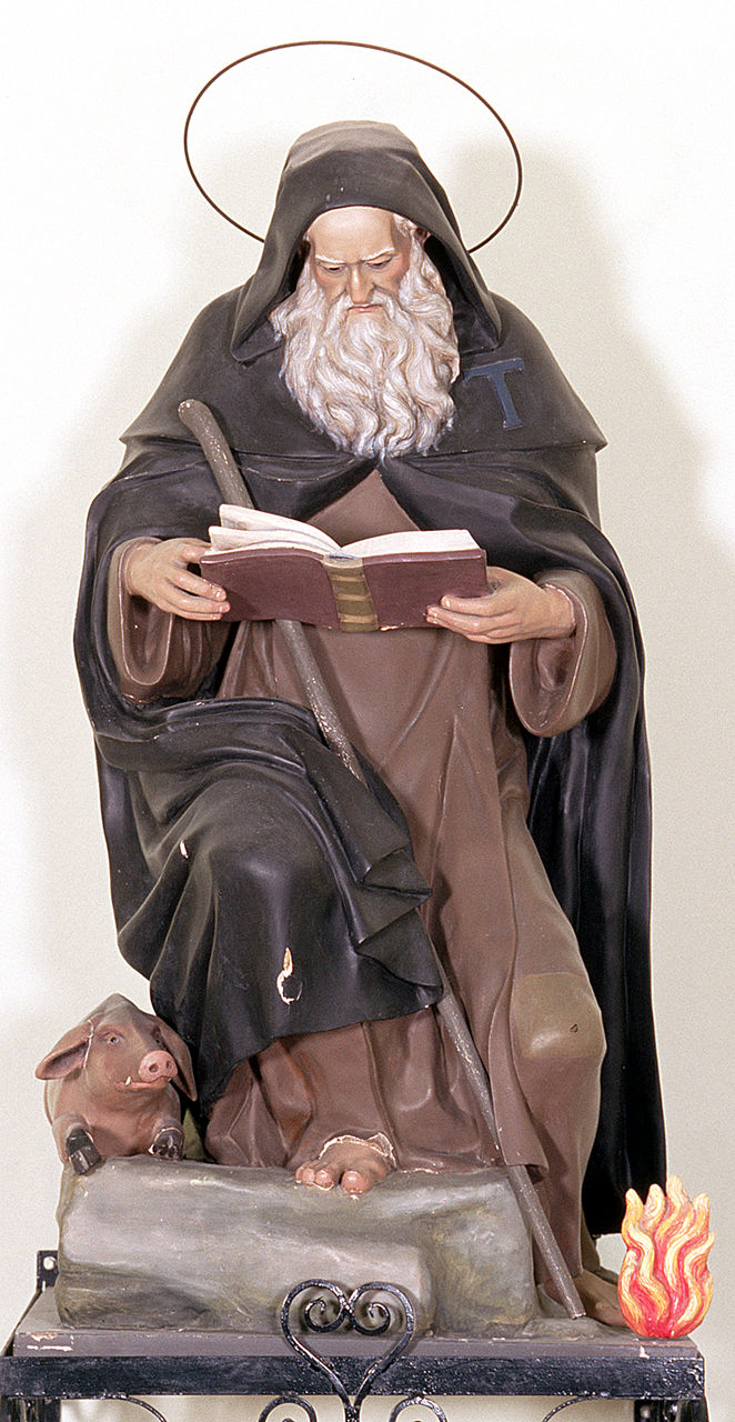 Sant'Antonio Abate (statua) di Ballanti Giovanni Battista detto Graziani (bottega) (sec. XIX)