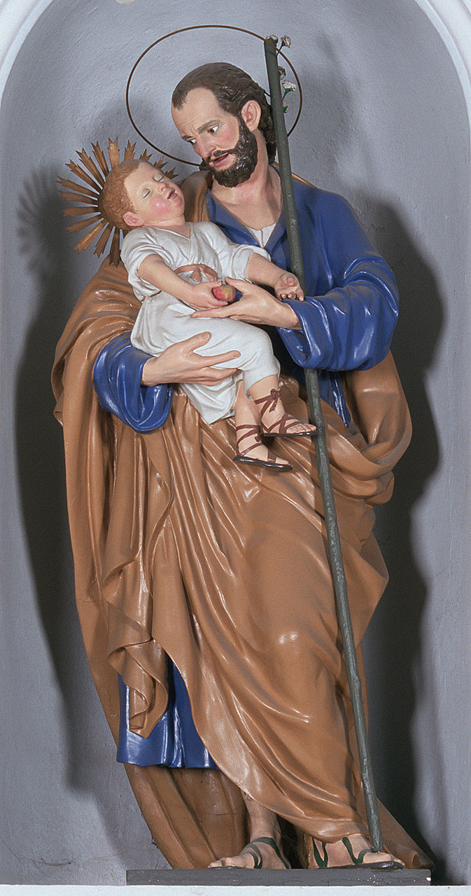 San Giuseppe e Gesù Bambino (statua) di Ballanti Giovanni Battista detto Graziani (bottega) (sec. XIX)