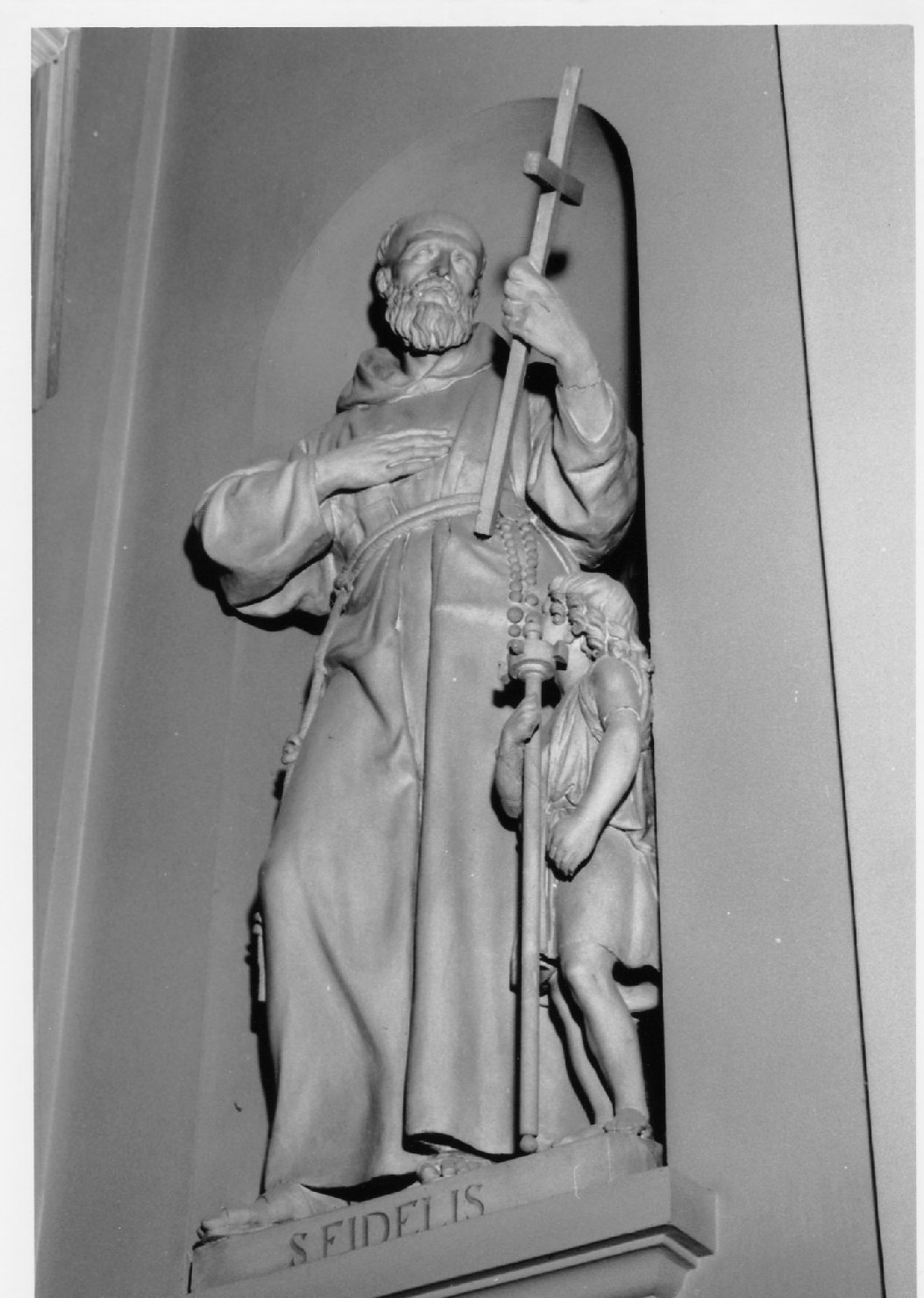 San Felice da Sigmaringa con un fanciullo (statua) di Testoni Vincenzo (metà sec. XIX)