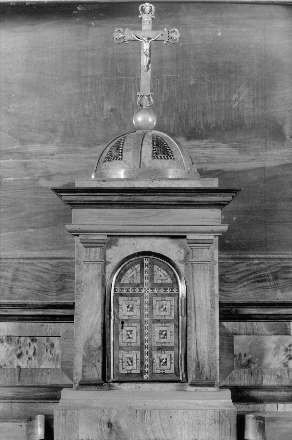 tabernacolo - a frontale architettonico - produzione bolognese (metà sec. XIX)