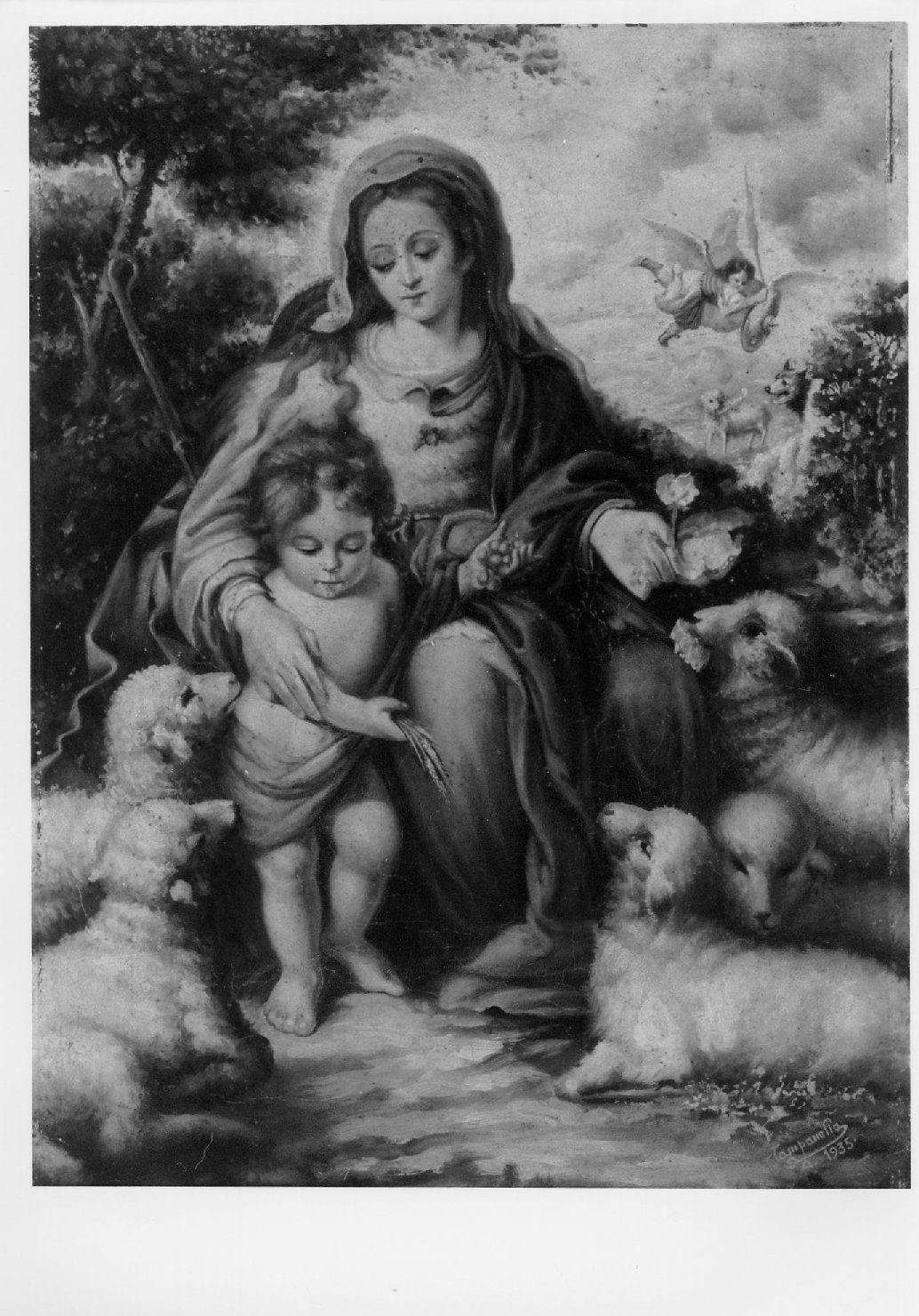 Divina pastora, Madonna con il Bambino (dipinto) - ambito Italia centro-settentrionale (fine/inizio secc. XIX/ XX)