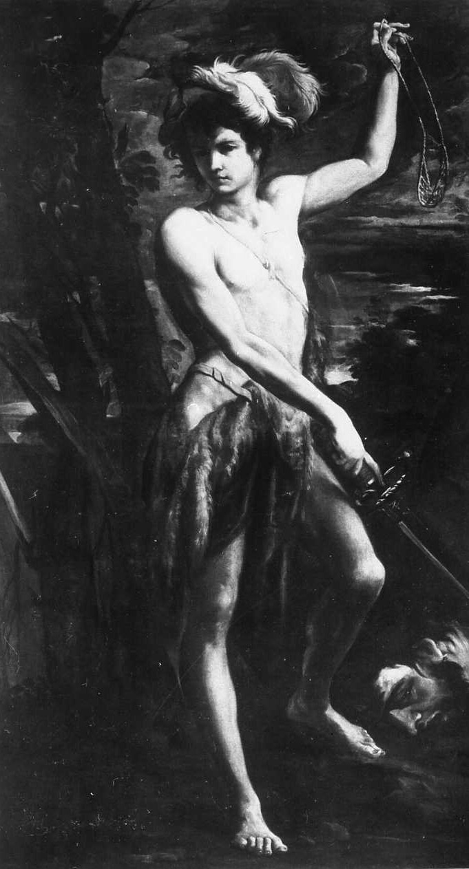 Davide trionfante (dipinto) di Burrini Giovan Antonio (ultimo quarto sec. XVII)