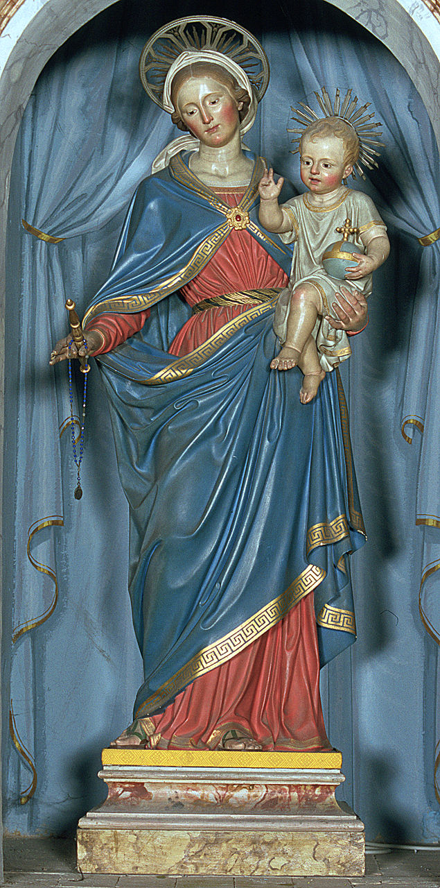 Madonna del Rosario (statua) di Ballanti Graziani Francesco (bottega), Ballanti Giovanni Battista detto Graziani (bottega), Ballanti Graziani Giuseppe (bottega) (sec. XIX)