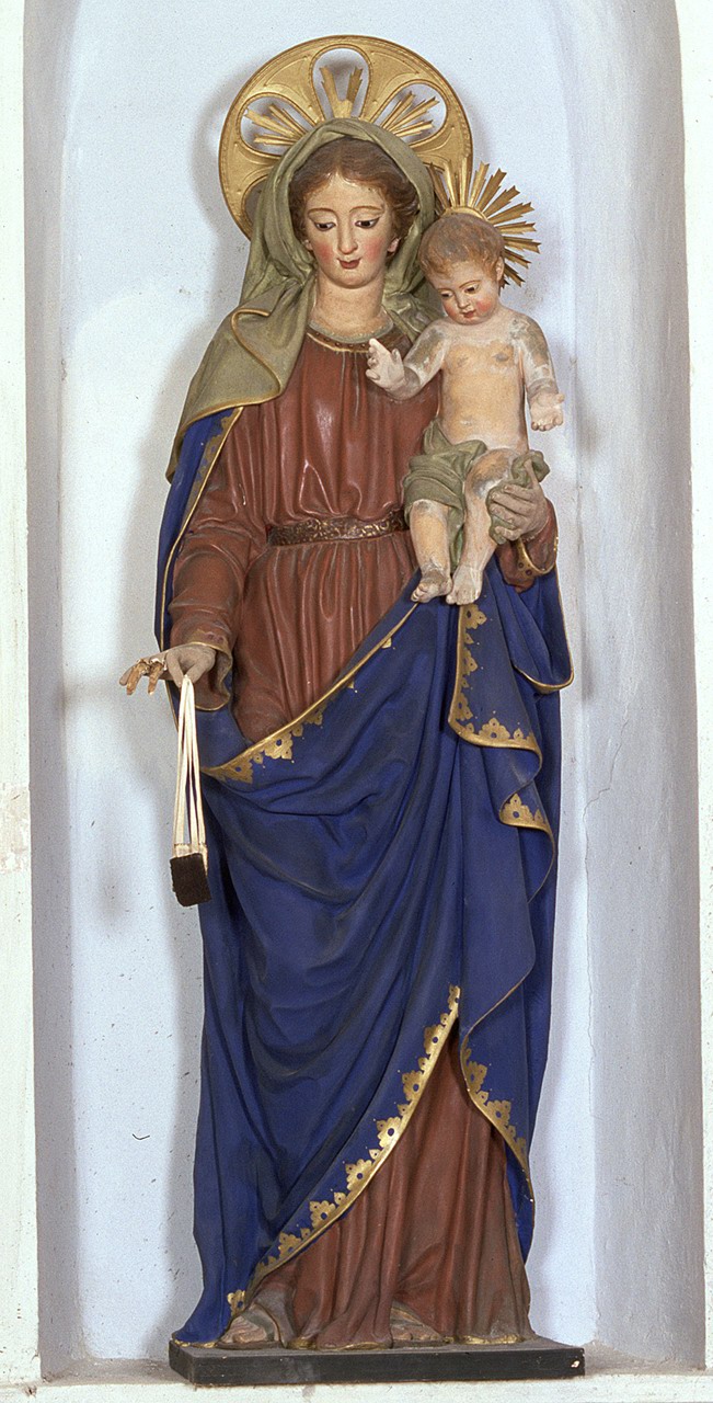 Madonna del rosario (statua, opera isolata) - ambito ferrarese (seconda metà sec. XIX)