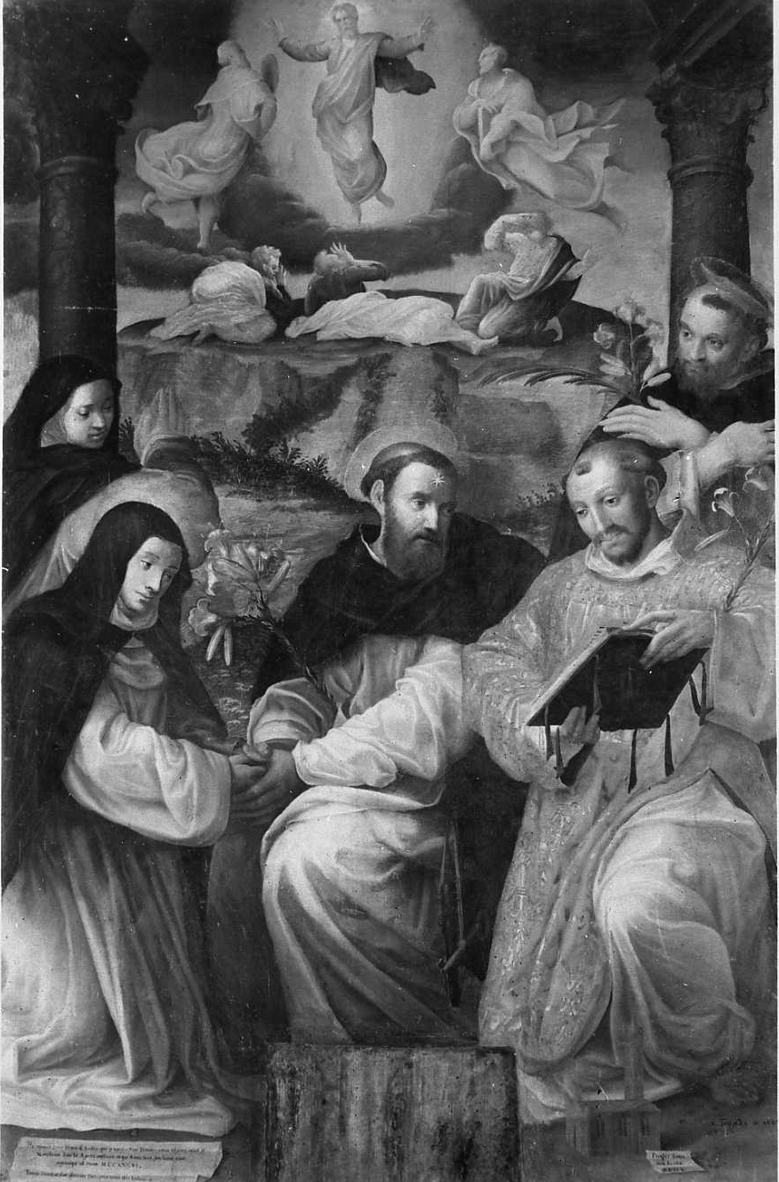 Professione della beata Diana di Andalò nelle mani di San Domenico (dipinto) di Fontana Prospero (sec. XVI)