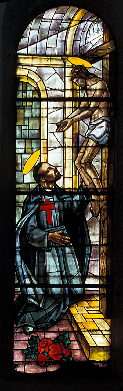 San Camillo de Lellis (vetrata, elemento d'insieme) di Mellini M (sec. XX)
