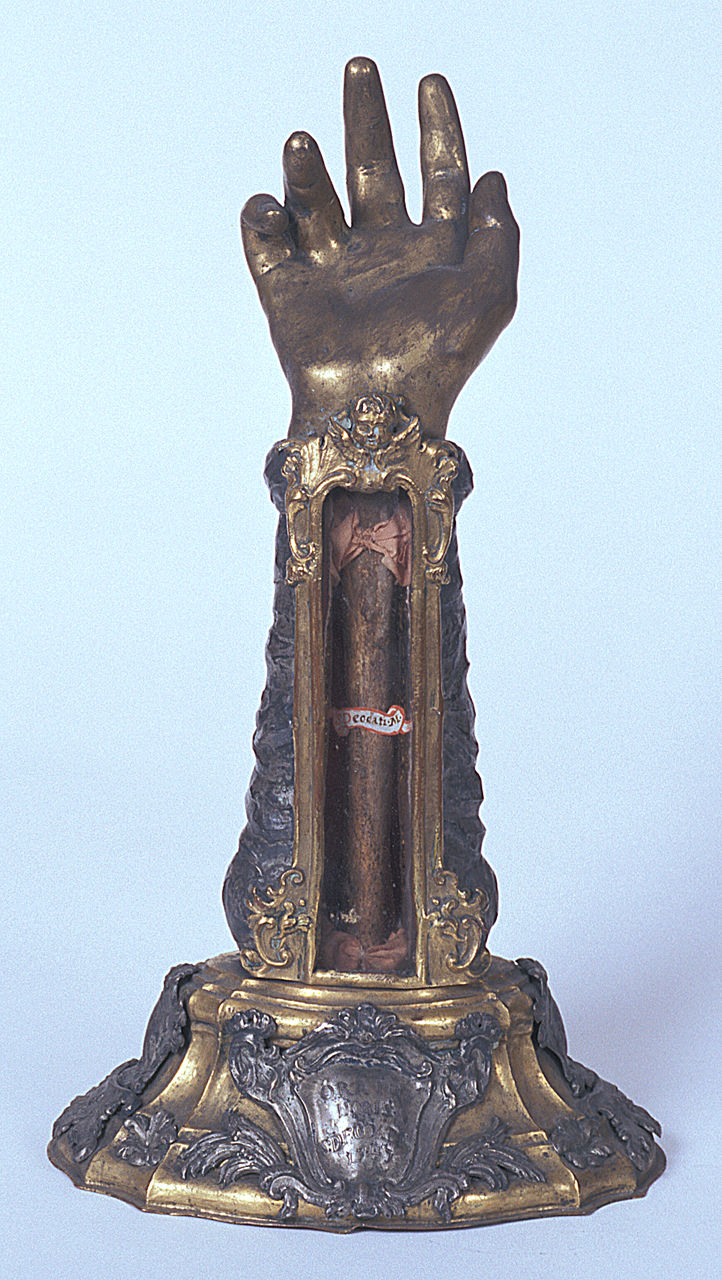 reliquiario antropomorfo - a braccio - bottega emiliana (sec. XVIII)