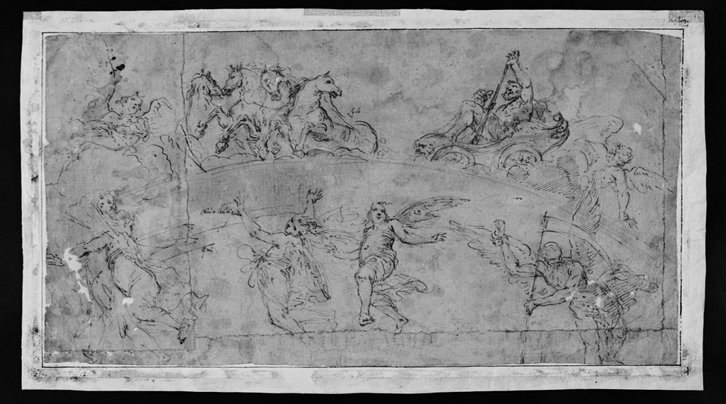 Apoteosi di Ercole (disegno) di Crespi Giuseppe Maria detto Spagnolo (sec. XVII)