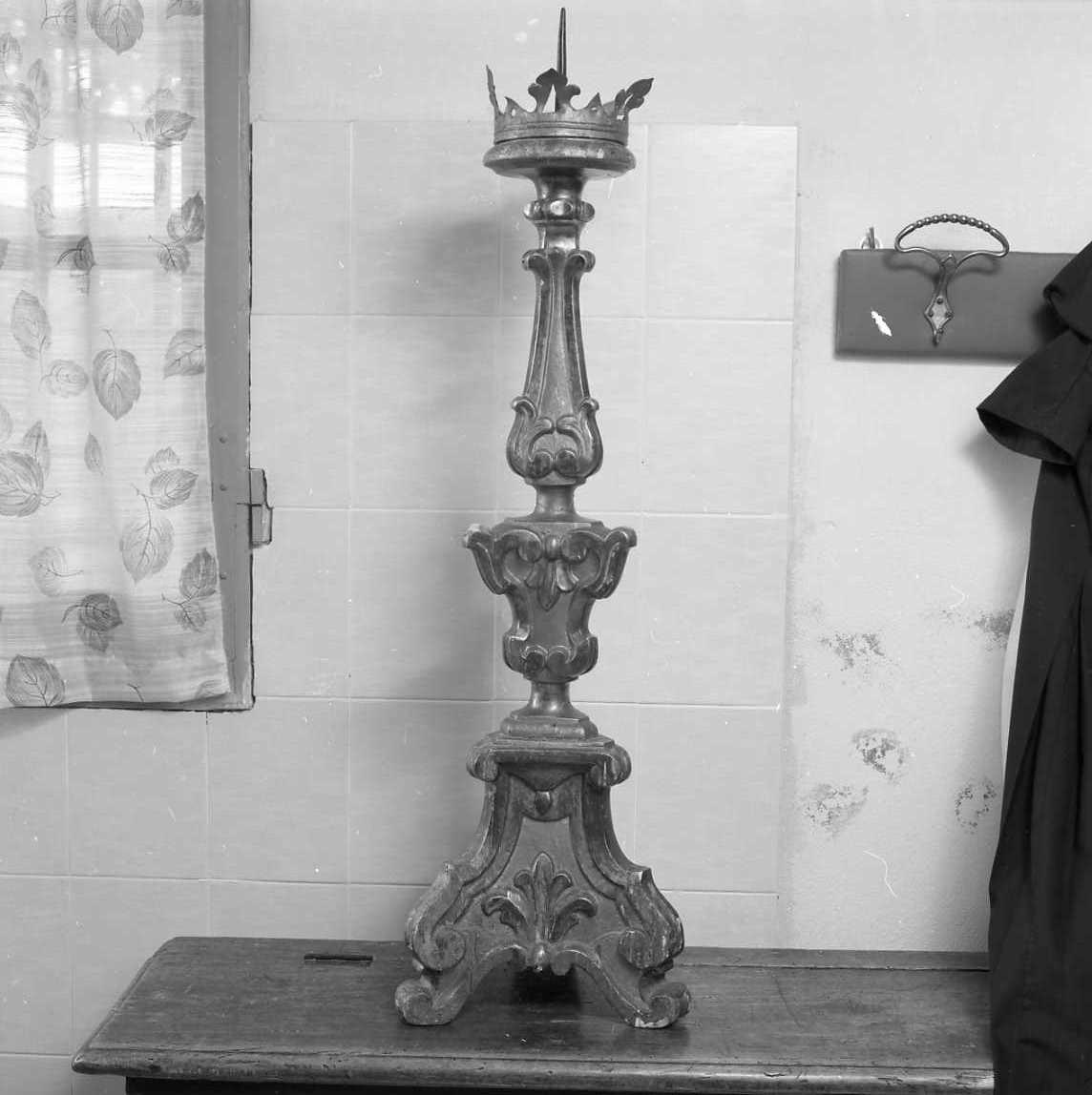 candeliere da chiesa, serie - bottega emiliano-romagnola (secc. XVIII/ XIX)