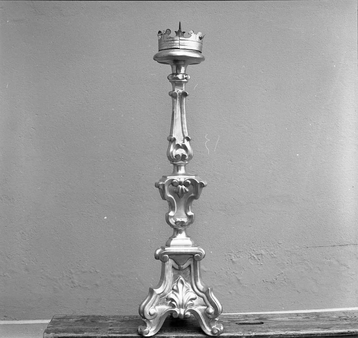candeliere da chiesa, serie - bottega emiliano-romagnola (secc. XVIII/ XIX)