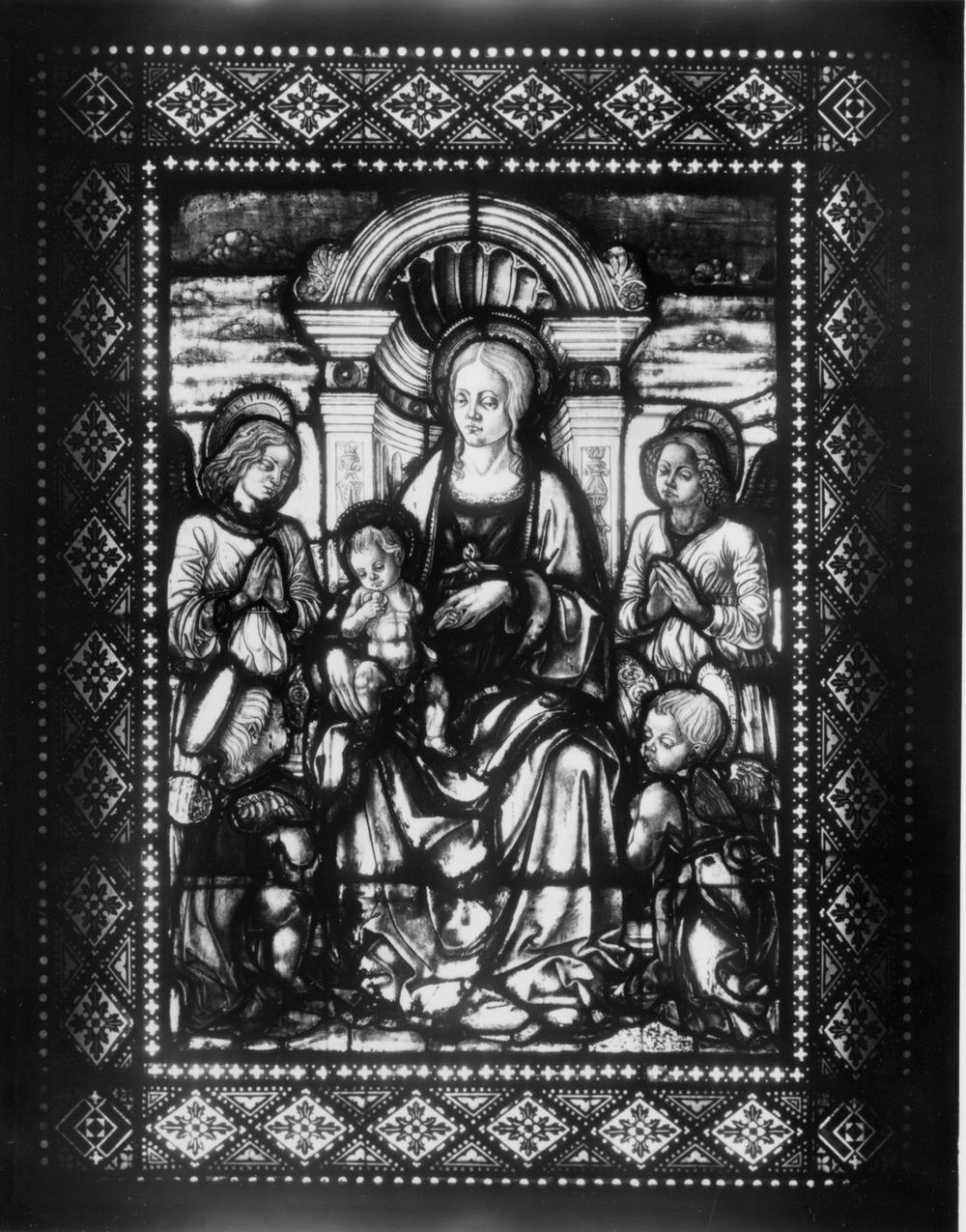 vetrata, insieme di Del Cossa Francesco, Cabrini Domenico, Cabrini Giacomo (seconda metà sec. XV)