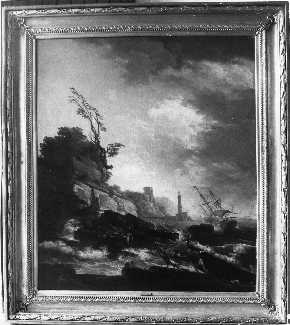 tempesta sul mare (dipinto, opera isolata) di Vernet Claude Joseph (scuola) (sec. XVIII)