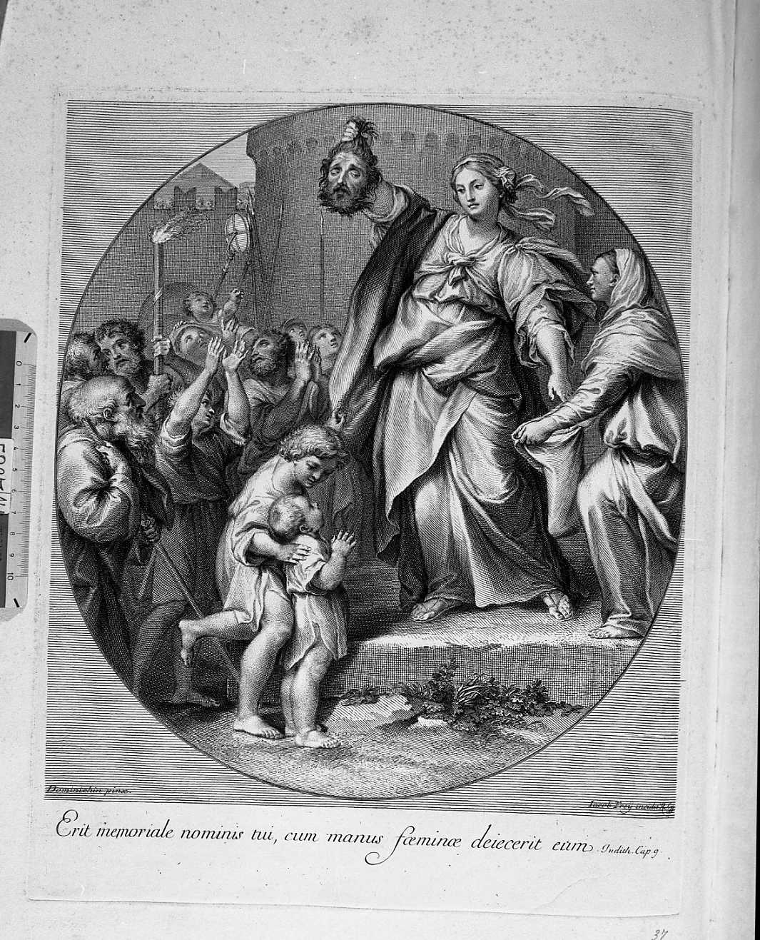 Giuditta con la testa di Oloferne (stampa) di Zampieri Domenico detto Domenichino, Frey Jakob (sec. XVIII)