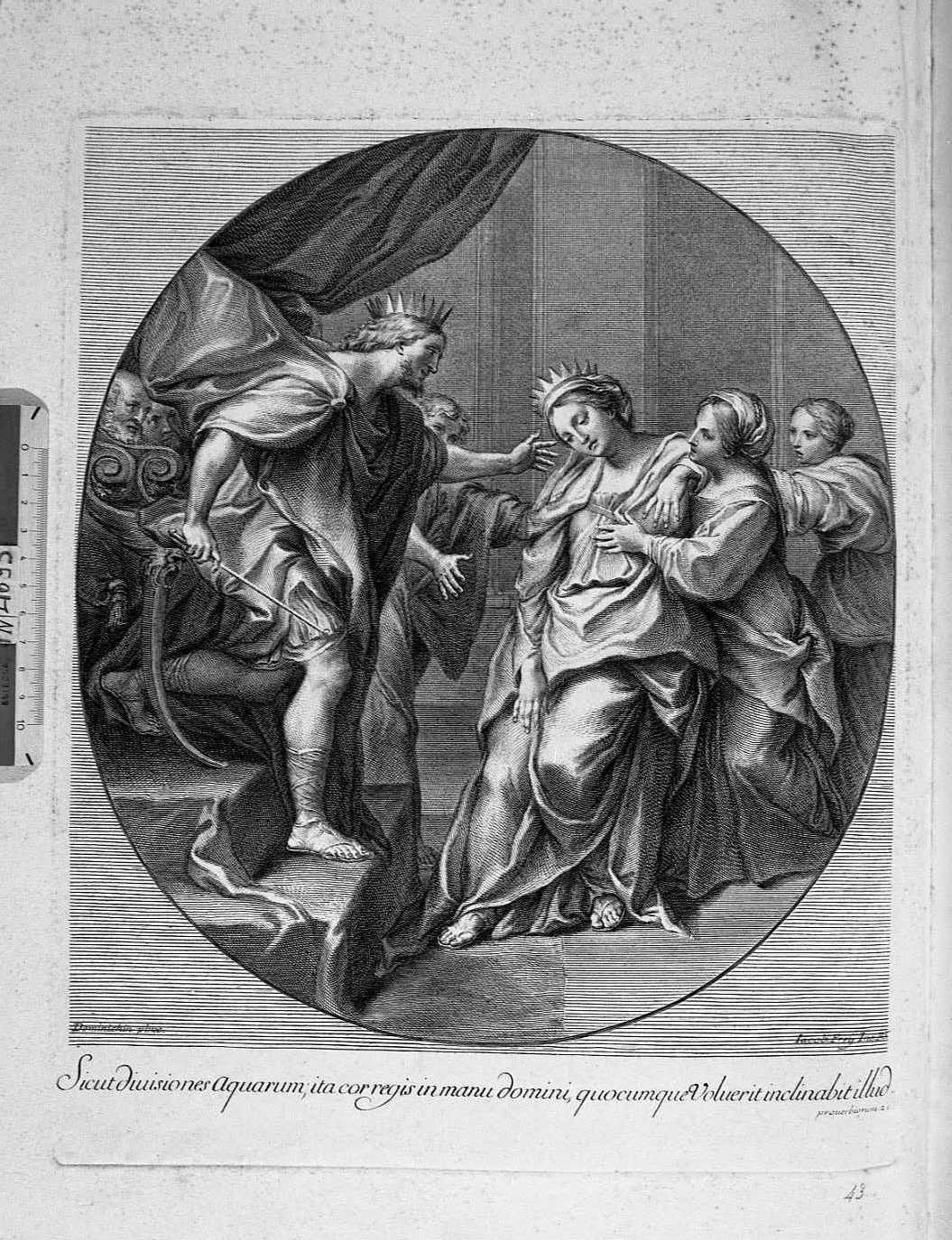 Ester svenuta alla presenza del re (stampa) di Frey Jakob, Zampieri Domenico detto Domenichino (sec. XVIII)