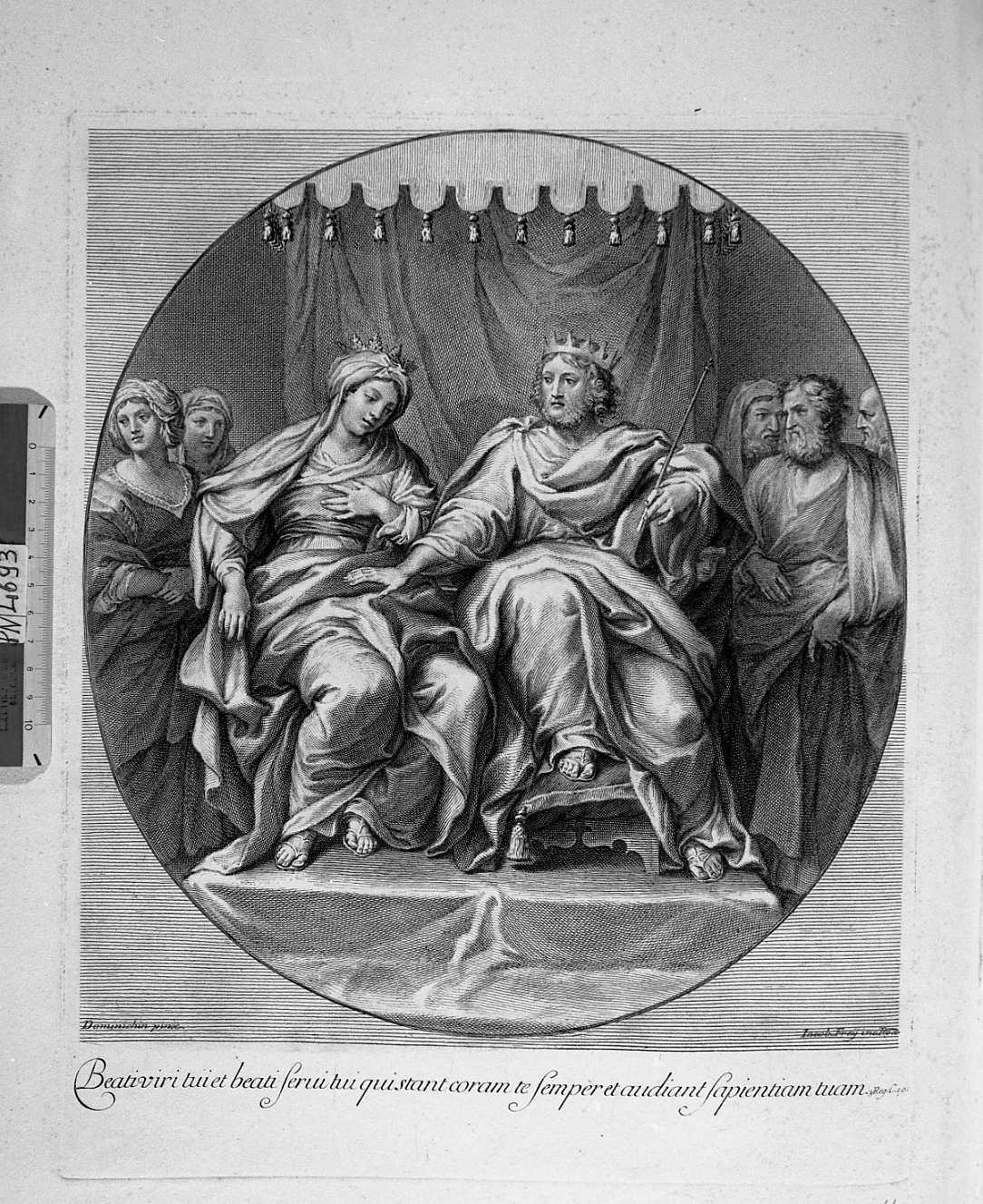 Il Re Salomone e la regina di Saba (stampa) di Frey Jakob, Zampieri Domenico detto Domenichino (sec. XVIII)