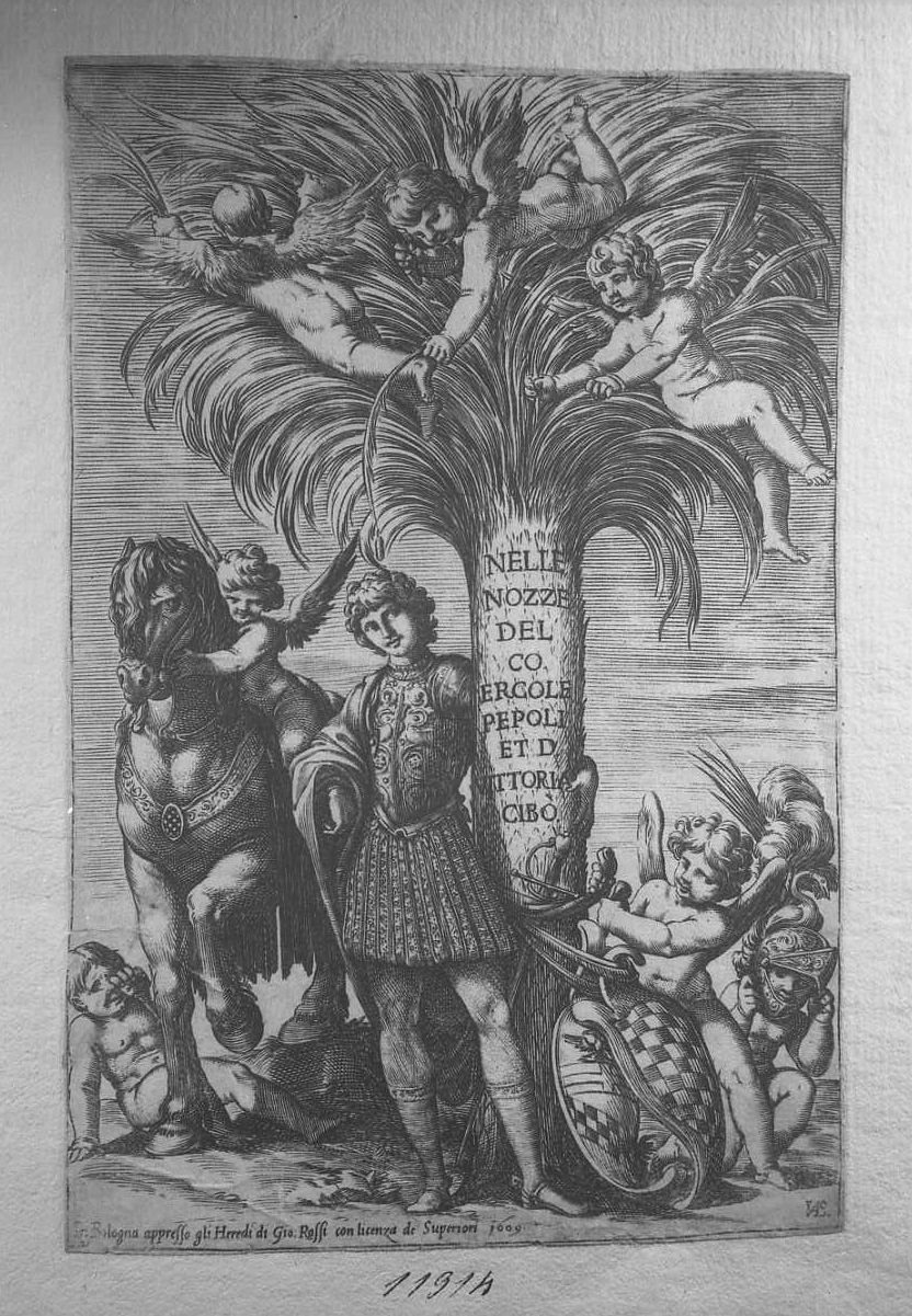 Frontespizio per le nozze Pepoli Cibo (stampa smarginata) di Valesio Giovanni Luigi (secc. XVI/ XVII)