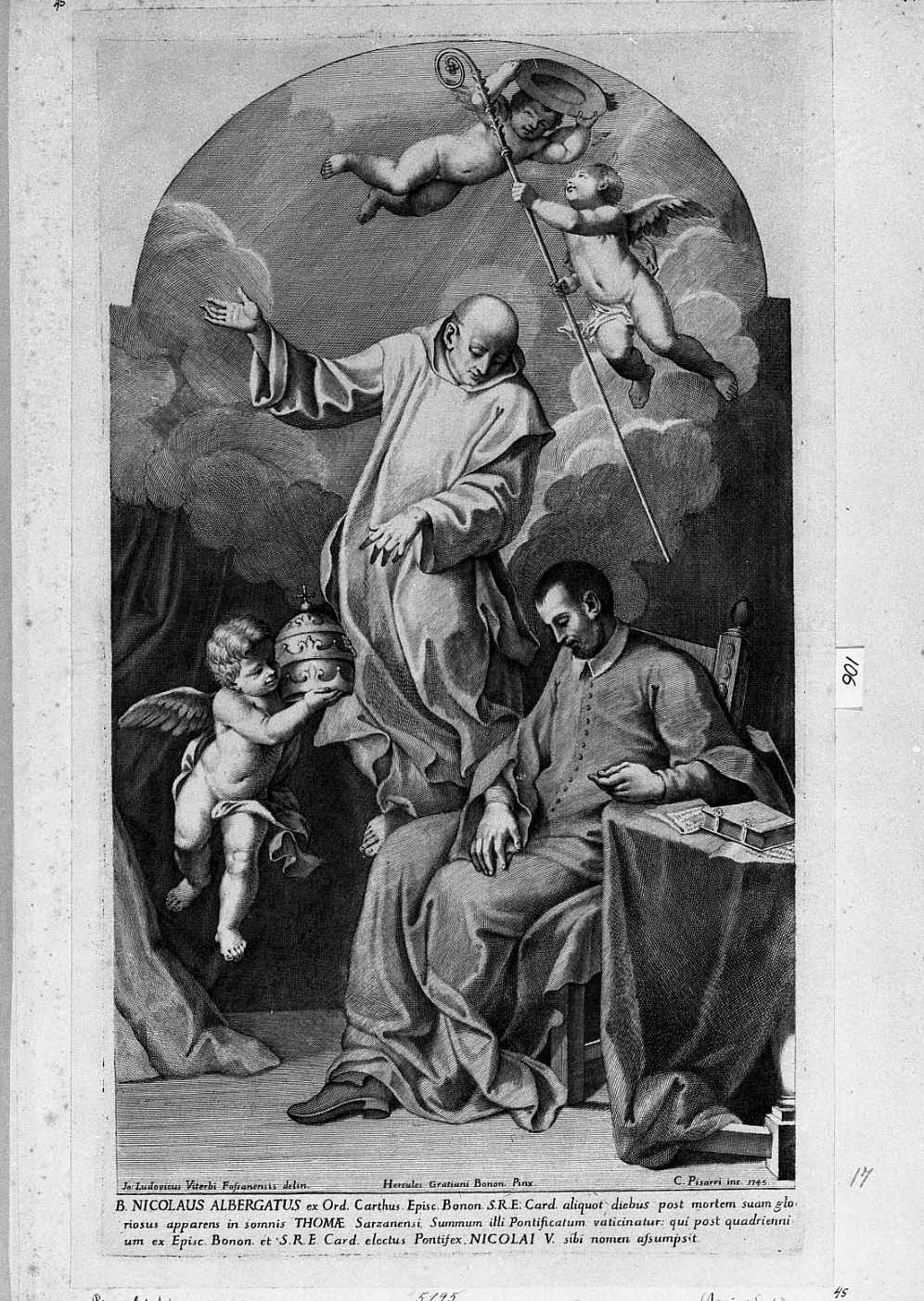 Il Beato Antonio Albergati (stampa) di Pisarri Carlo Antonio, Graziani Ercole il Giovane (sec. XVIII)