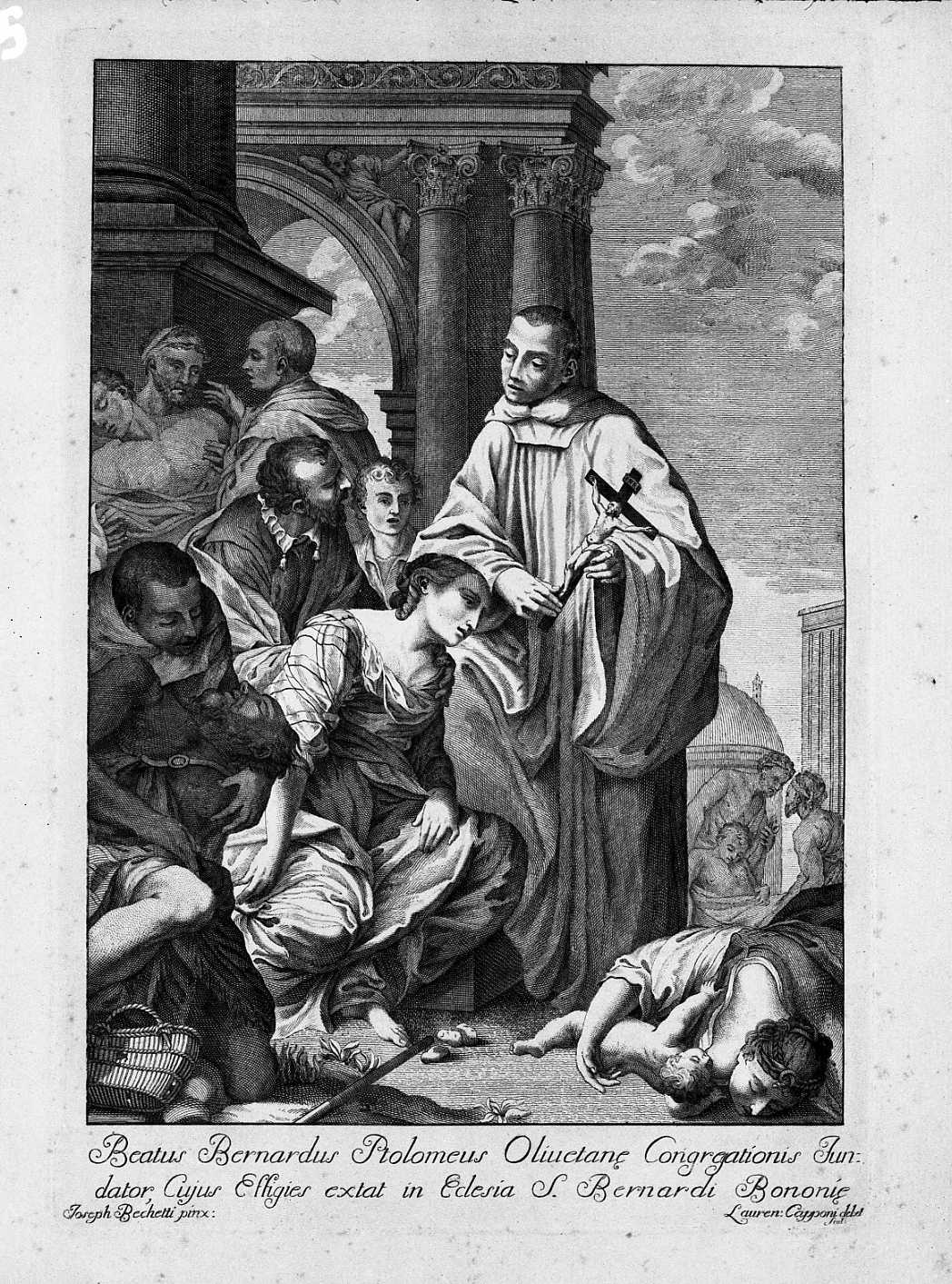Il Beato Bernardo Tolomeo (stampa) di Capponi Lorenzo (sec. XVIII)