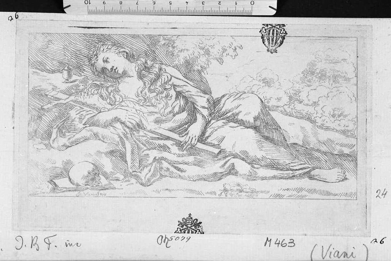La Maddalena nel deserto (stampa) di Viani Domenico Maria - ambito europeo (sec. XVIII)