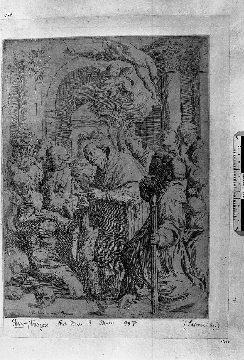 comunione di san Girolamo (stampa) di Perrier François, Carracci Agostino (sec. XVII)