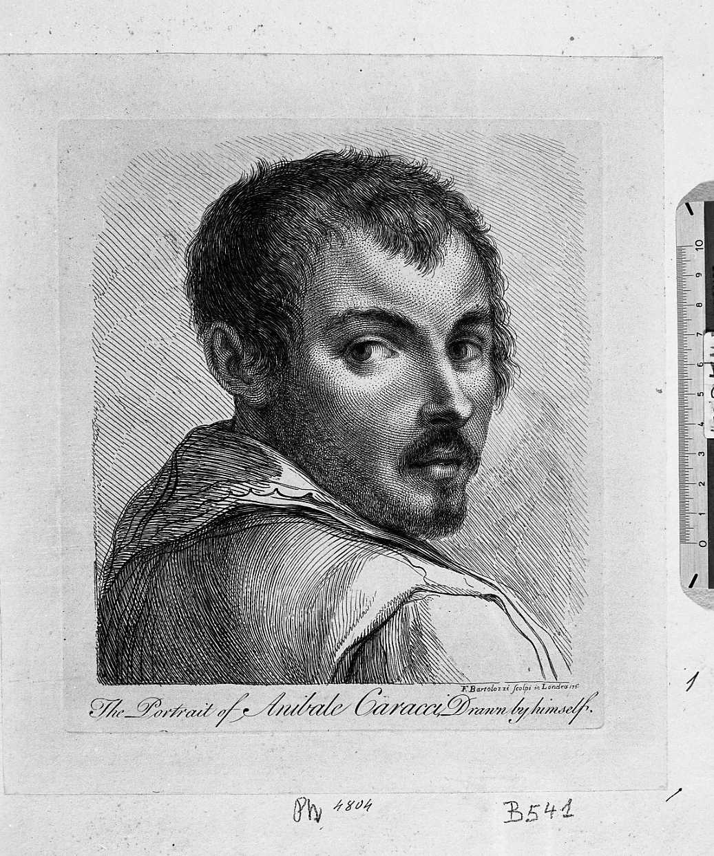 Ritratto di Annibale Carracci (stampa) di Carracci Annibale, Bartolozzi Francesco (sec. XVIII)